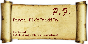 Pinti Flórián névjegykártya